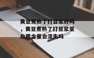 黄豆煮熟了打豆浆好吗，黄豆煮熟了打豆浆蛋白质含量会流失吗