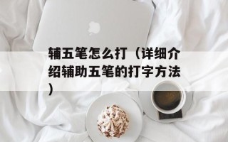 辅五笔怎么打（详细介绍辅助五笔的打字方法）