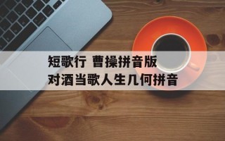 短歌行 曹操拼音版 对酒当歌人生几何拼音