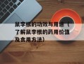 鼠李根的功效与用途（了解鼠李根的药用价值及食用方法）