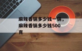 麻辣香锅多少钱一锅，麻辣香锅多少钱500克