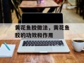 黄花鱼胶做法，黄花鱼胶的功效和作用