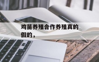 鸡苗养殖合作养殖真的假的，