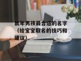 鼠年男孩最合适的名字（给宝宝取名的技巧和建议）