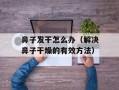 鼻子发干怎么办（解决鼻子干燥的有效方法）