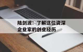 陆剑波：了解这位资深企业家的创业经历