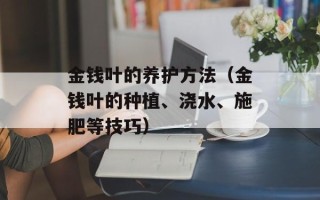 金钱叶的养护方法（金钱叶的种植、浇水、施肥等技巧）