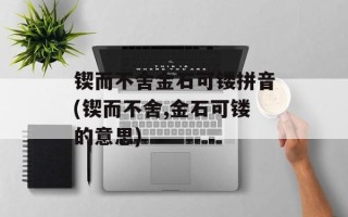 锲而不舍金石可镂拼音(锲而不舍,金石可镂的意思)