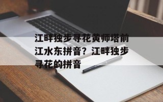 江畔独步寻花黄师塔前江水东拼音？江畔独步寻花的拼音